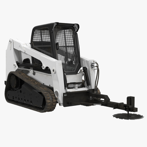 Compact Tracked Loader With Brush Saw 3D