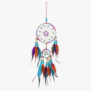 Small Dreamcatcher with Feathers 3D