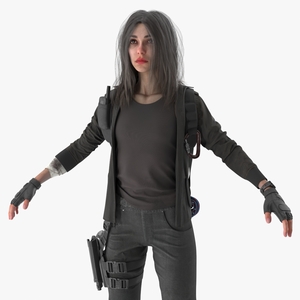 3D model Post-Apocalyptic Survivor Girl