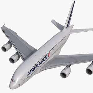 3D Airbus A380 800 Air France Rigged model