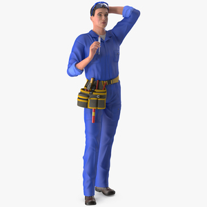 3D model Electrician Thinking