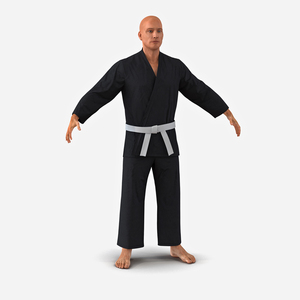 3D model Karate Fighter Black Suit