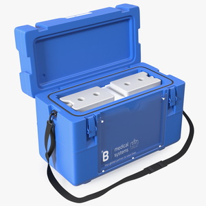 3D Open Vaccine Transport Box Blue