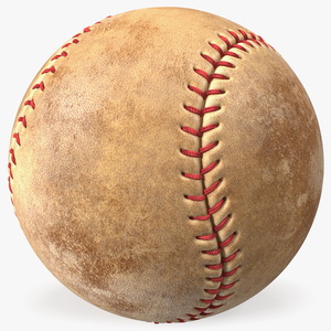 Brown Leather Baseball Ball 3D