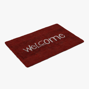 Welcome Doormat Red Color Fur 3D model