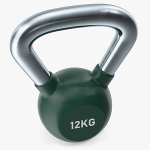 3D Vinyl Coated Cast Iron Kettlebell 12kg model