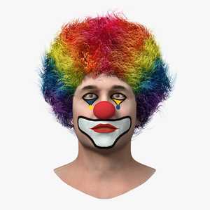 Mens Clown Head Fur 3D model