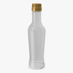 Sauce Bottle with Golden Cap Empty 3D model