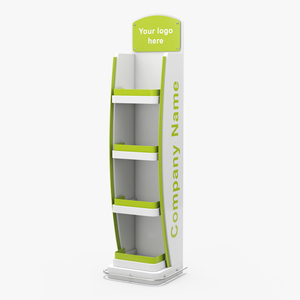 3D Retail Floor Standing Display White Green Mockup model