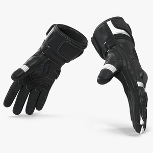 Meteor Protective Riding Gloves Black 3D