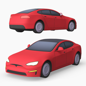 3D Cartoon Tesla Model S