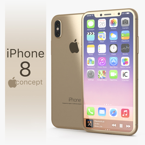 3D Iphone 8 Concept Gold