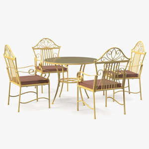 Yellow Iron Patio Furniture 3D