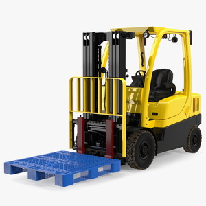 3D Industrial Forklift with Pallet