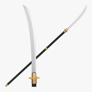 Naginata Japanese Pole Weapon 3D model