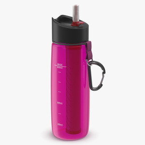 Personal Water Bottle with Filter Red 3D
