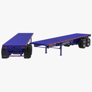 3D Flatbed Trailer Generic model