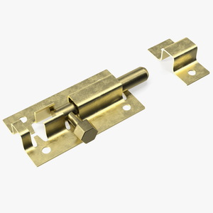 Brass Door Latch Sliding Lock 3D model