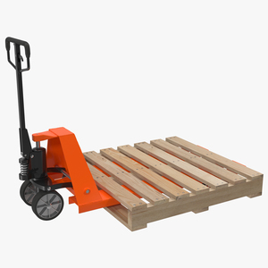 Pallet Jack and Wooden Pallet 3D model