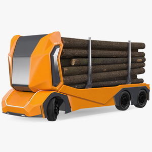 3D Self Driving Logging Truck Rigged model