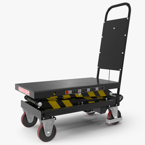 Mobile Hydraulic Scissor Trolley Lifted 3D model