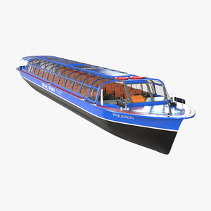 Amsterdam Canal Cruise Blue Boat 3D