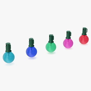 3D Colorful Outdoor Light Bulbs model
