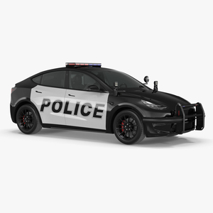 3D Tesla Model Y Police Simple Interior