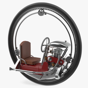 3D model Antique Steering Monowheel Red