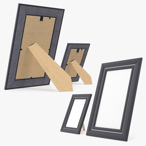 Plastic Photo Frames Set 3D model