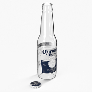 Empty Glass Coronita Beer Bottle 07oz 3D