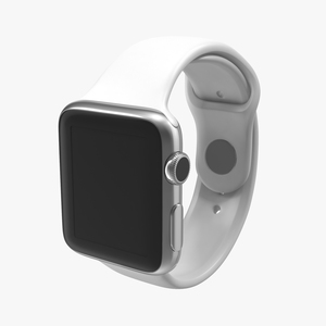 Apple Watch 38mm Fluoroelastomer White Sport Band 3D model