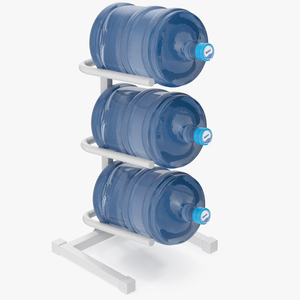 3 Tier Water Jug Rack White 3D