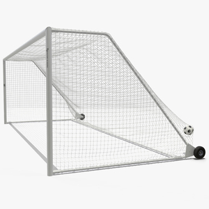 Animated Soccer Ball Hits the Goal Net Slowmotion 3D model