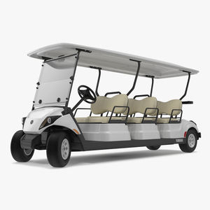 Six Seat Golf Electric Car Yamaha Rigged for Cinema 4D 3D model