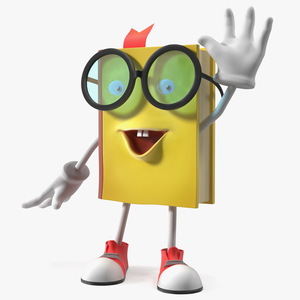 Cartoon Book Yellow Welcoming Pose 3D model