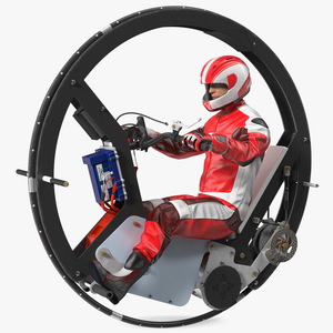 3D Monowheel Motorcycle With Rider