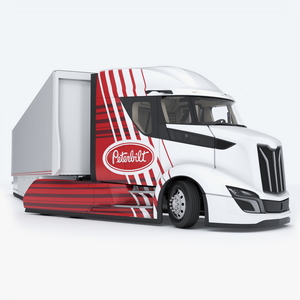 Peterbilt Supertruck 2 with Trailer Rigged 3D