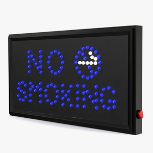 3D No Smoking LED Neon Blue Light Sign ON model