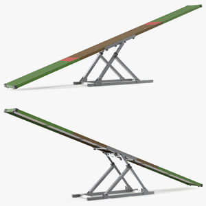 Dog Agility Teeter Green 3D model