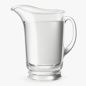 3D Glass Pouring Jug With Water model