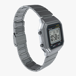 Stainless Steel Electronic Watch 3D