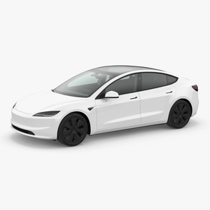 Tesla Model 3 2024 White 3D model