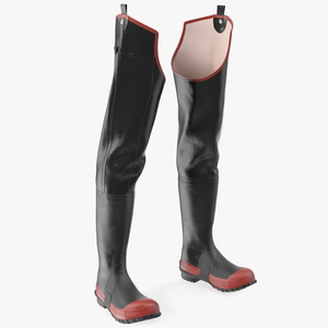 Waterproof Hip Waders for Work Red 3D model