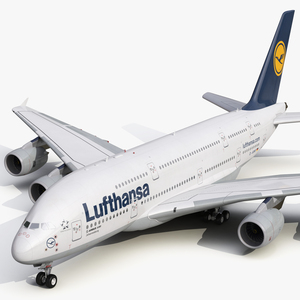 3D model Airbus A380 800 Lufthansa