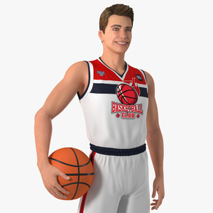 3D model Teenage Boy Holding Basketball Ball