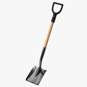 3D model D-Handle Square Point Wooden Shovel