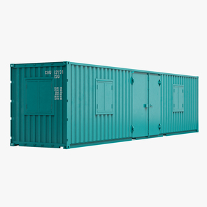 Green Container Office with Wide Door 3D