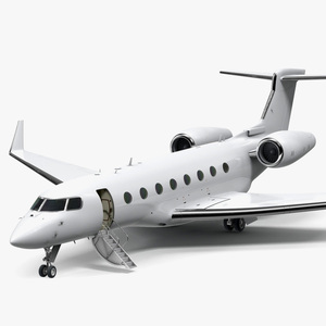 3D Large Private Jet Rigged for Cinema 4D model