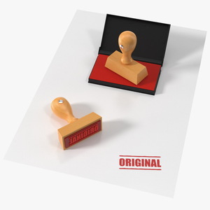 3D model Wood Stamp with Inkpad Original Set